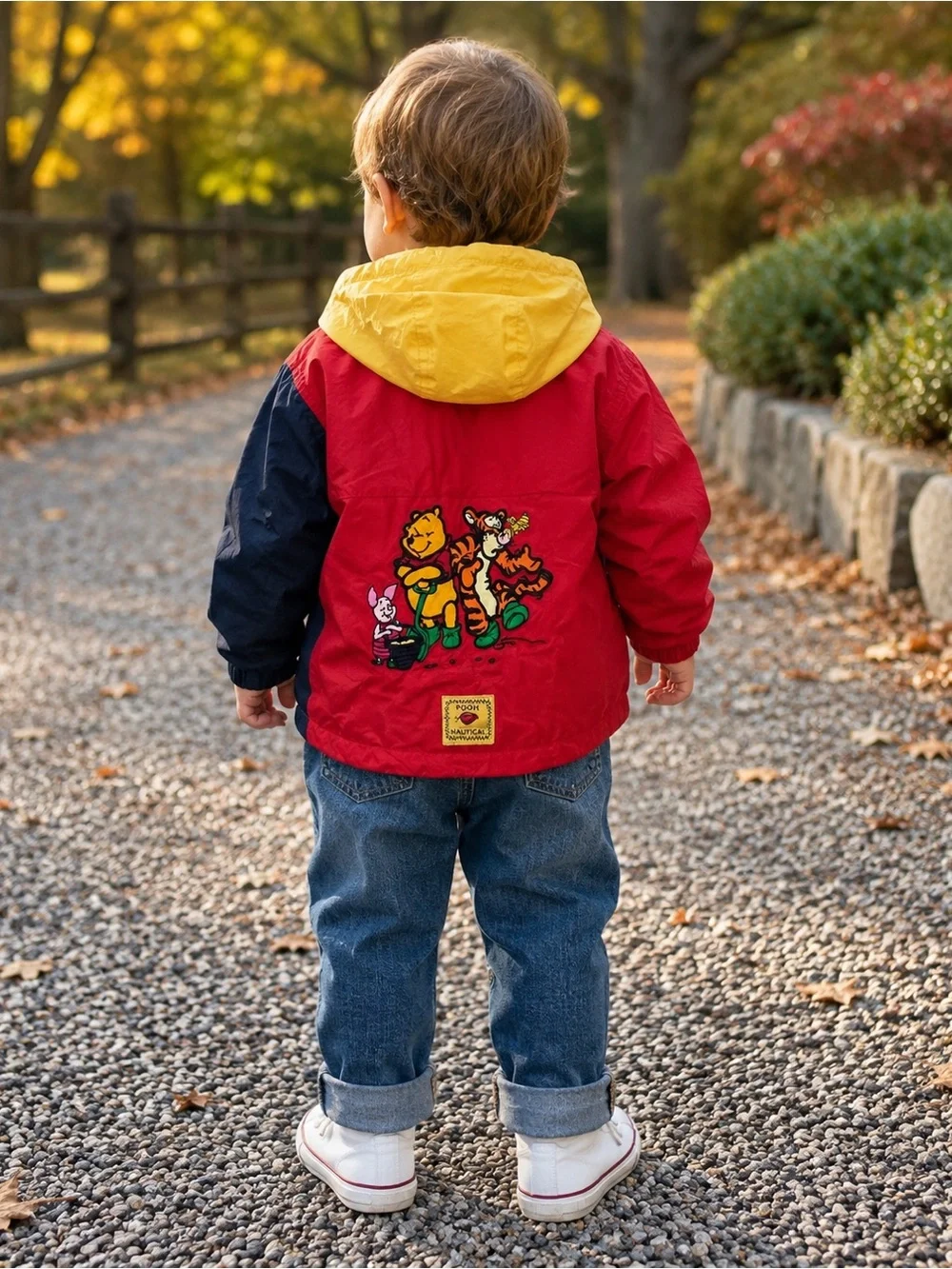 🍯VINTAGE WINNIE THE POOH Kids’ Nautical The Disney Store Snap Button Jacket - 2T